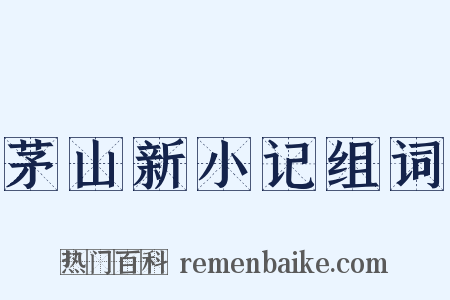 茅山新小记组词是什么意思的图片